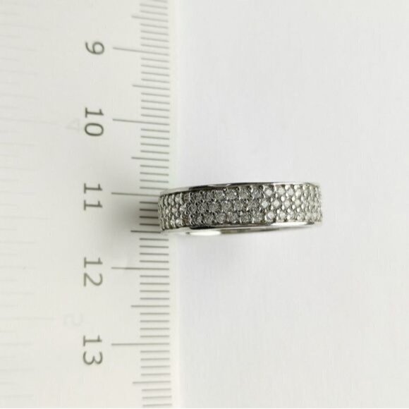 White Sapphire eternity band ring in Sterling Silver size 7 - Picture 4 of 7